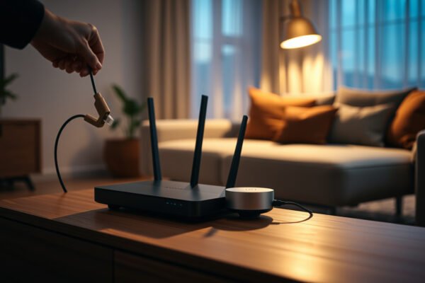 Illustration of adding a router to a mesh Wi-Fi network setup