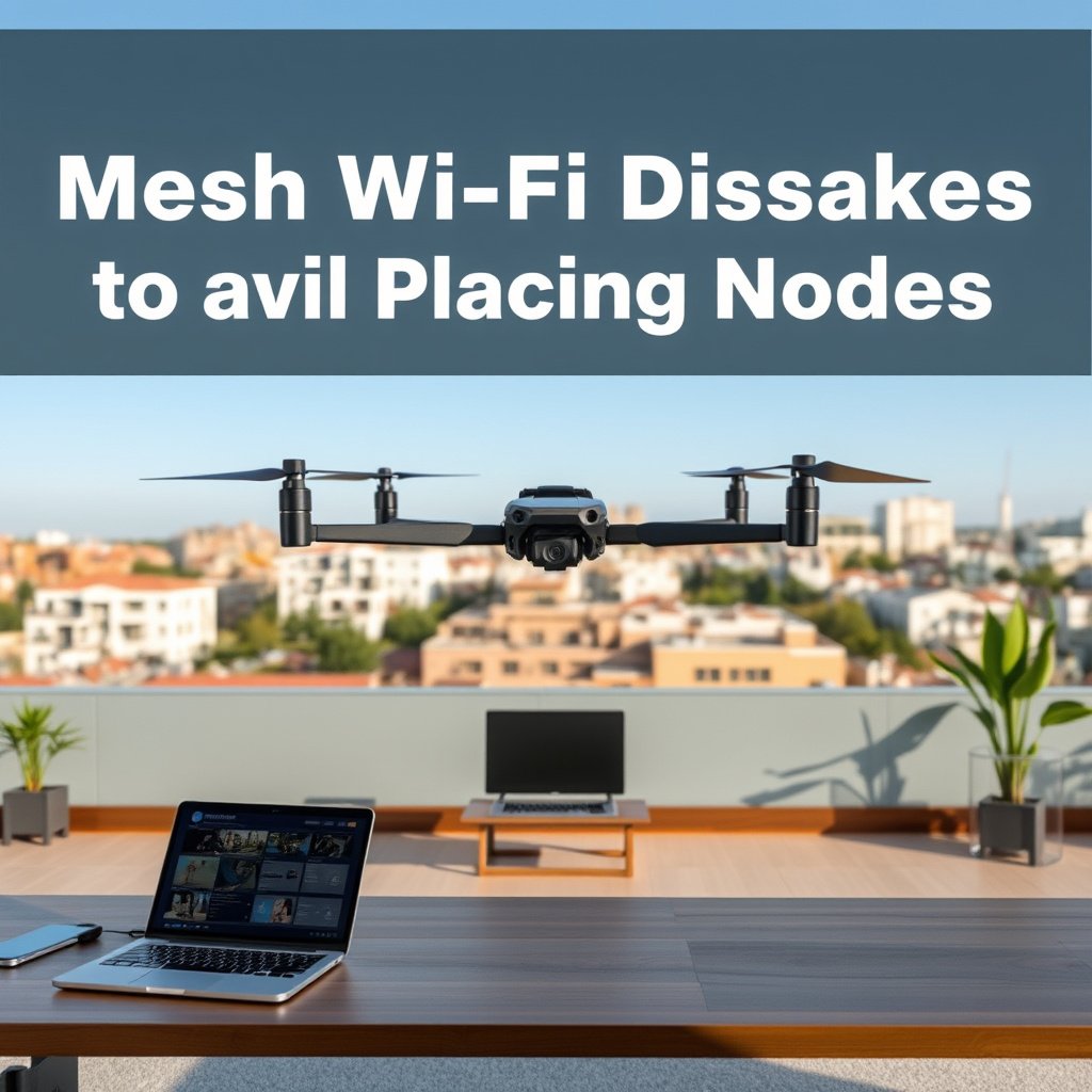 Illustration of Wi-Fi nodes incorrectly placed in dead zones and behind obstructions
