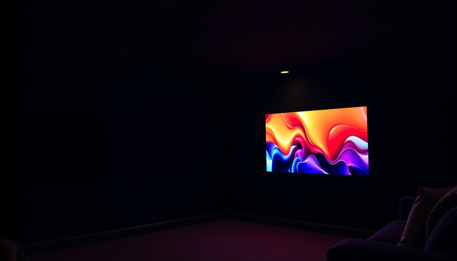 Comparison of Basement OLED and QLED TVs in a home setting.