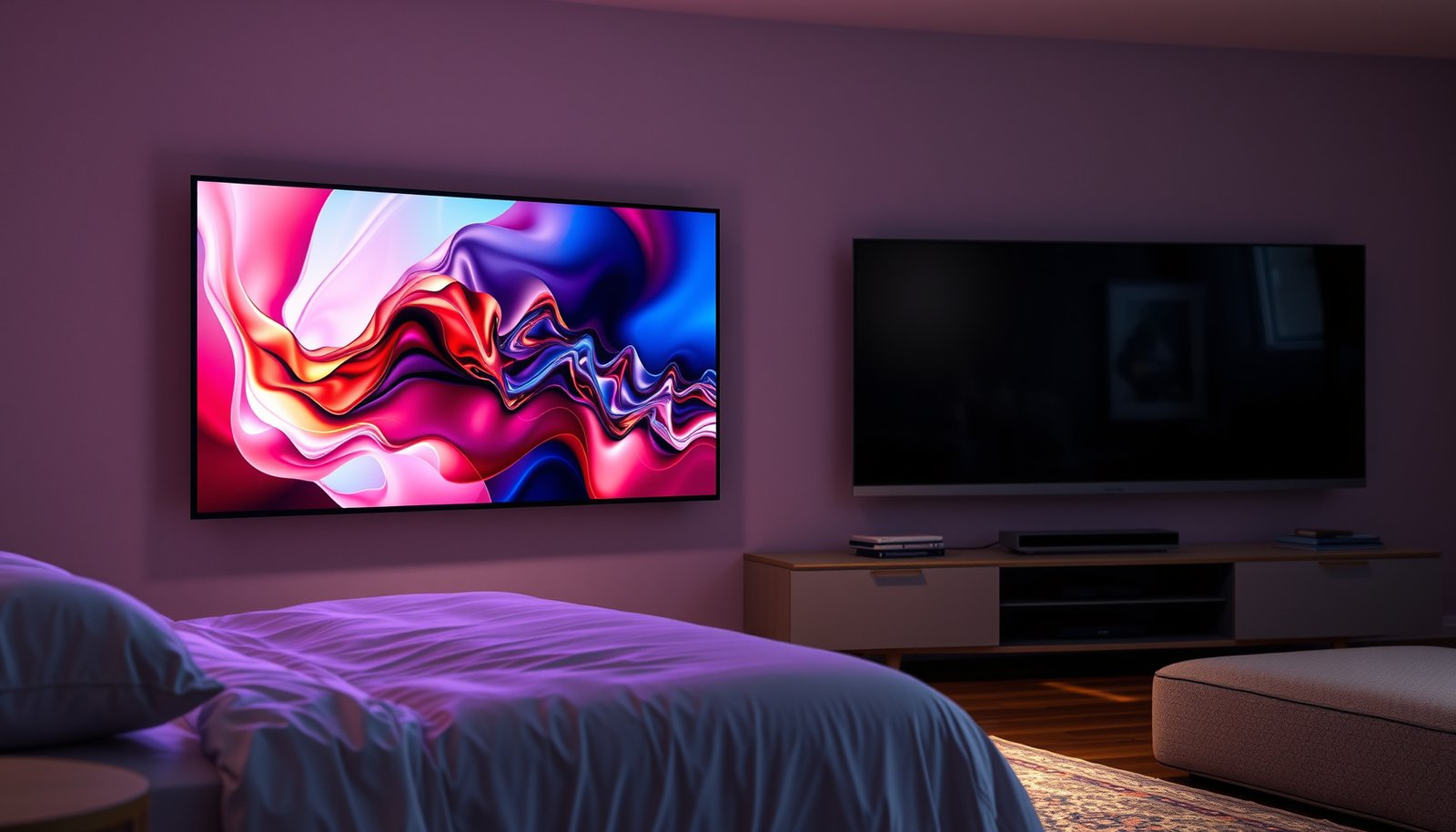 Comparison of OLED TVs for bedroom and living room settings, highlighting their features and suitability.