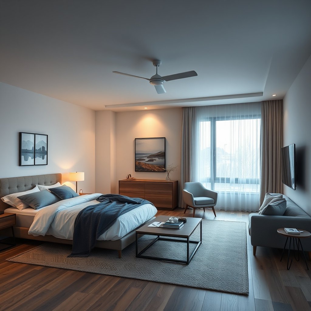 Comparison of bedroom QLED and living room QLED TV features and designs.