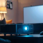 A person setting up a budget projector for optimal viewing experience with tips and tricks for better results.