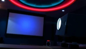 Image showcasing various projectors highlighting contrast ratio features and buying tips.