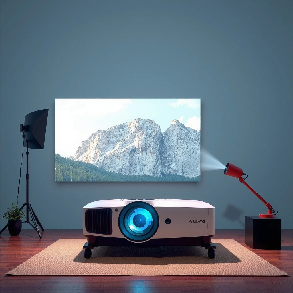 Close-up of a projector display showing its native resolution settings for optimal use.