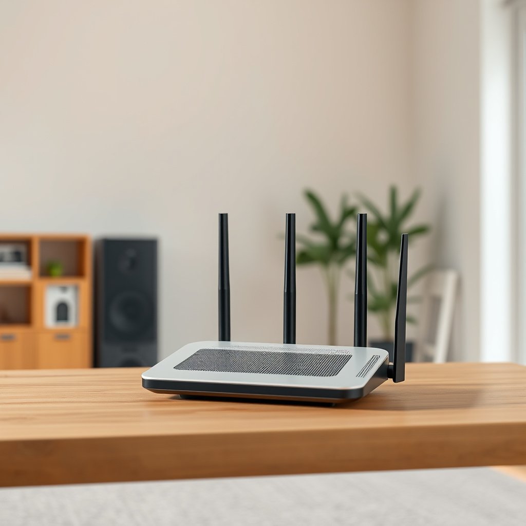 Image illustrating options for choosing a device to handle routing in a mesh and modem router setup.