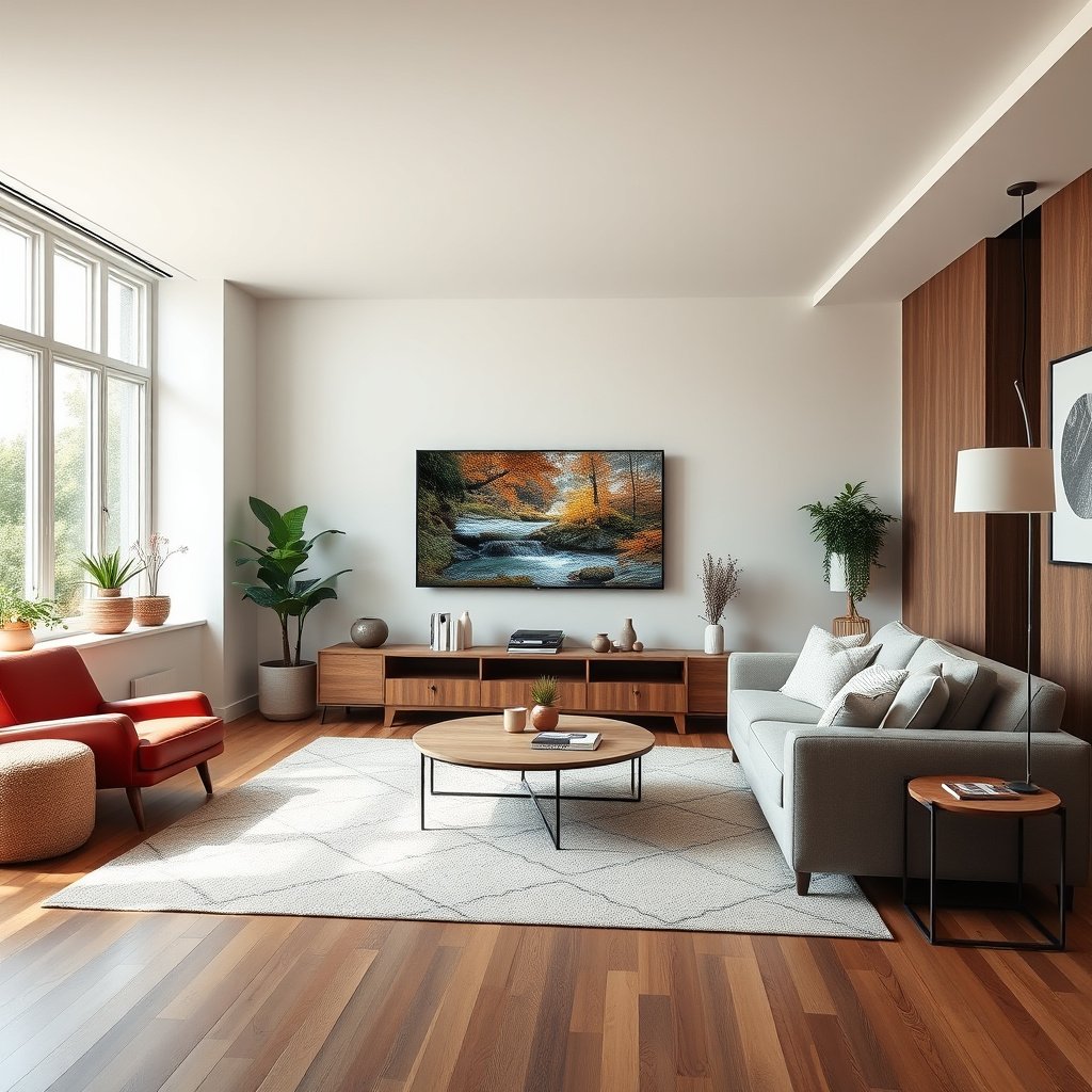A comparison of 55-inch and 65-inch TVs in a large room setting to help choose the right size.