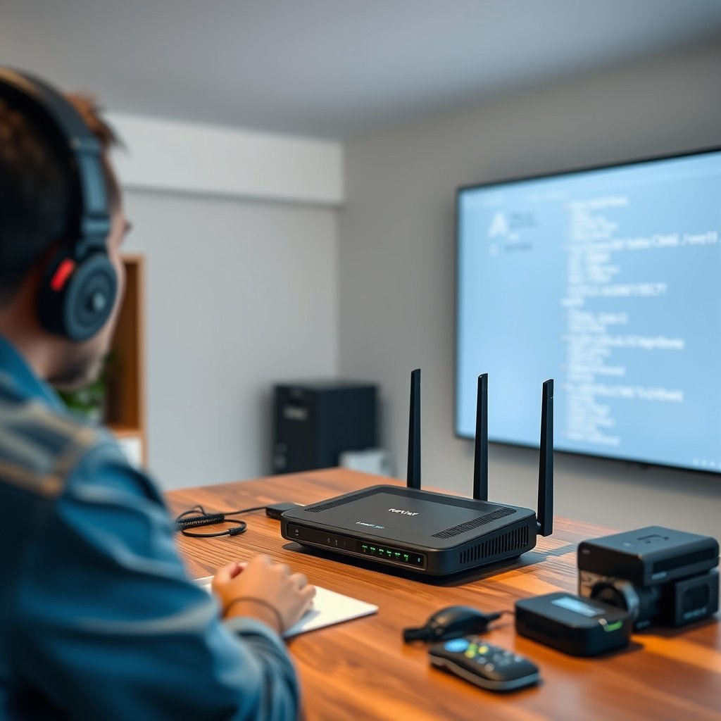 A user checking Wi-Fi router specifications for WPA2/WPA3 support.