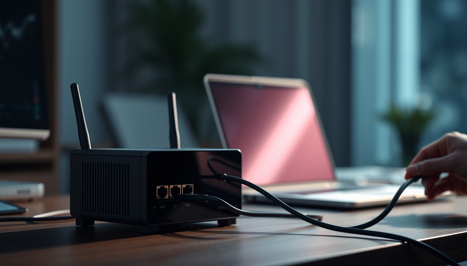 Illustration of a separate work network setup for safer work devices and cybersecurity.