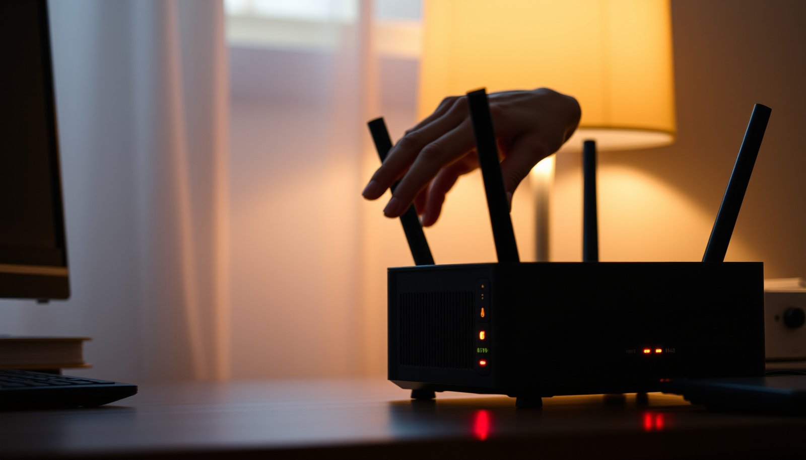 Illustration showing the importance of enabling router firewall for network security.