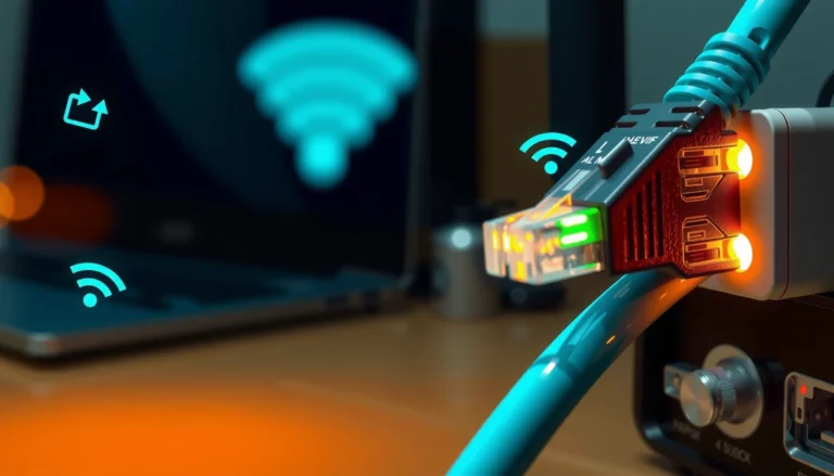 Illustration showing Ethernet connection working while Wi-Fi fails, highlighting network troubleshooting