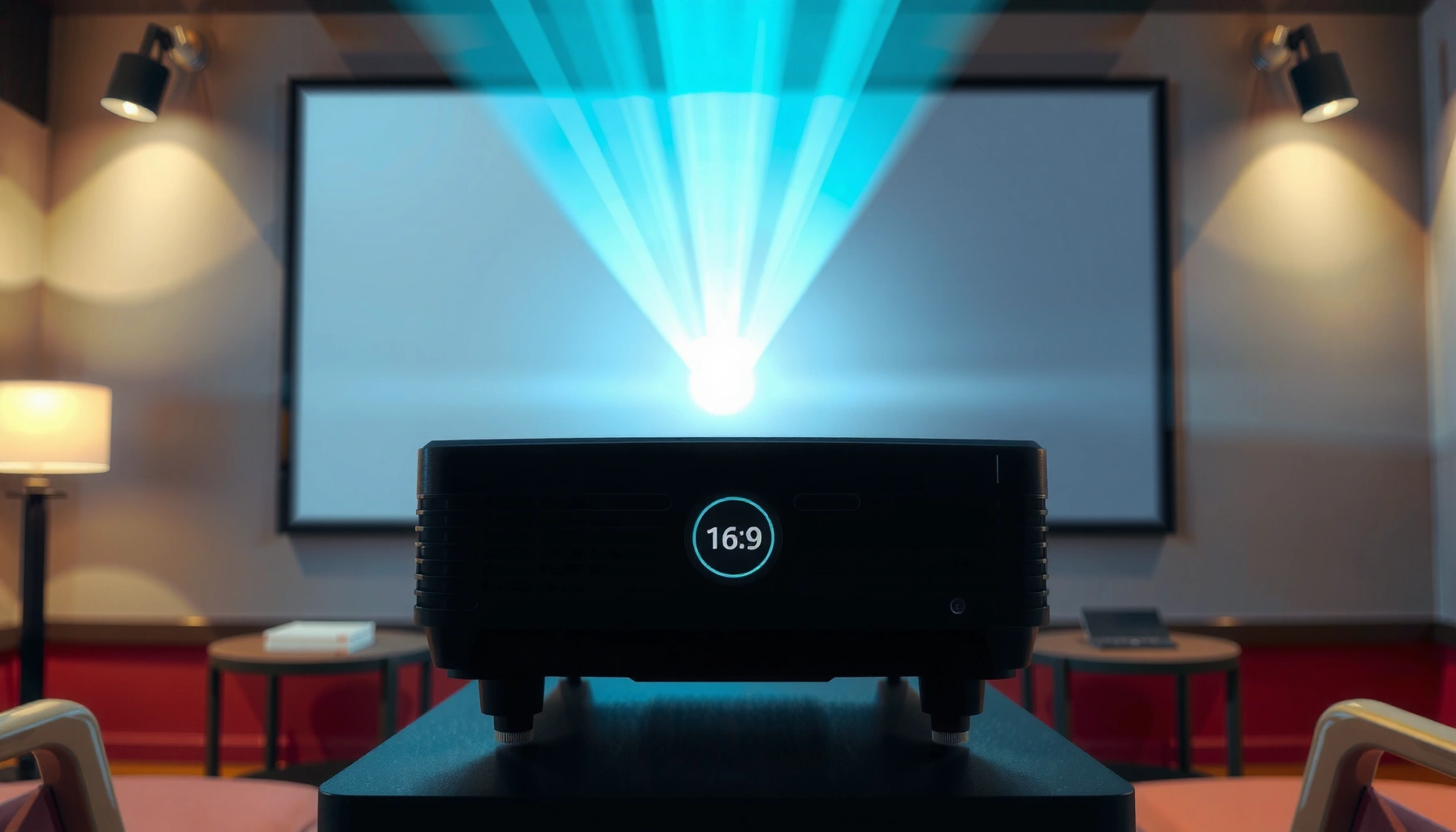 An expert adjusting a projector to resolve common resolution problems.
