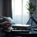 Illustration of secure home Wi-Fi network with router and devices for security guide
