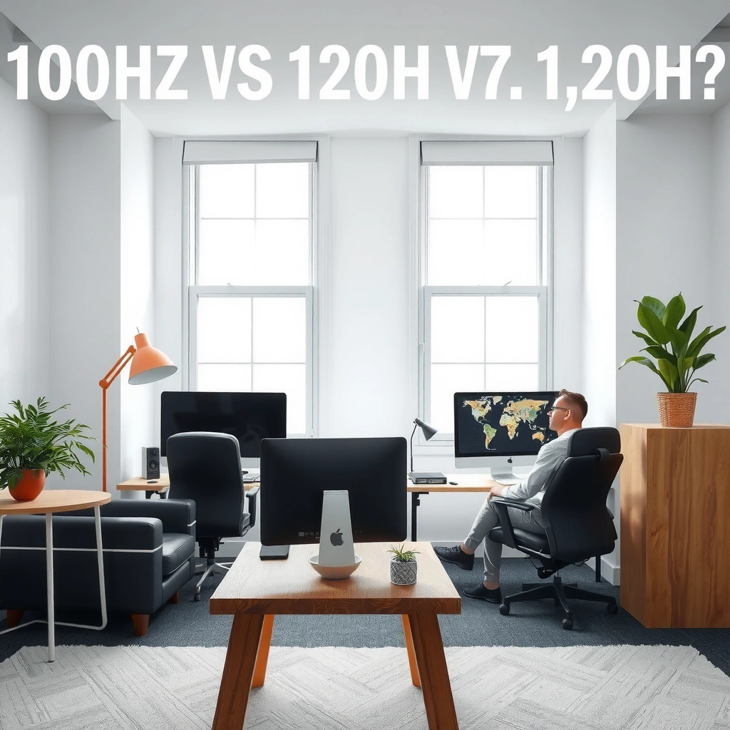 Comparison of 100Hz and 120Hz refresh rates and their impact on productivity and work efficiency