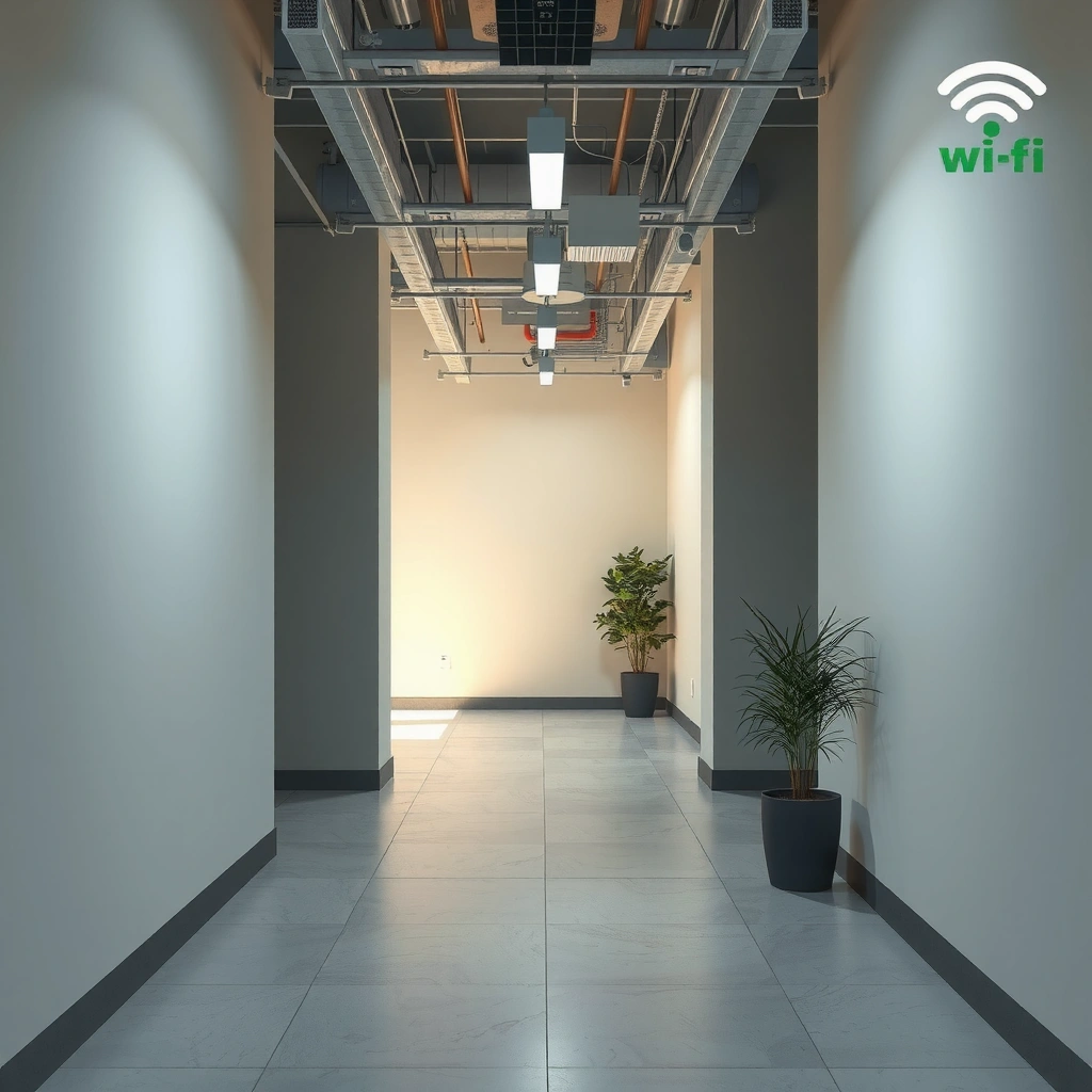 Illustration showing how different wall materials affect Wi-Fi signal strength and speed.