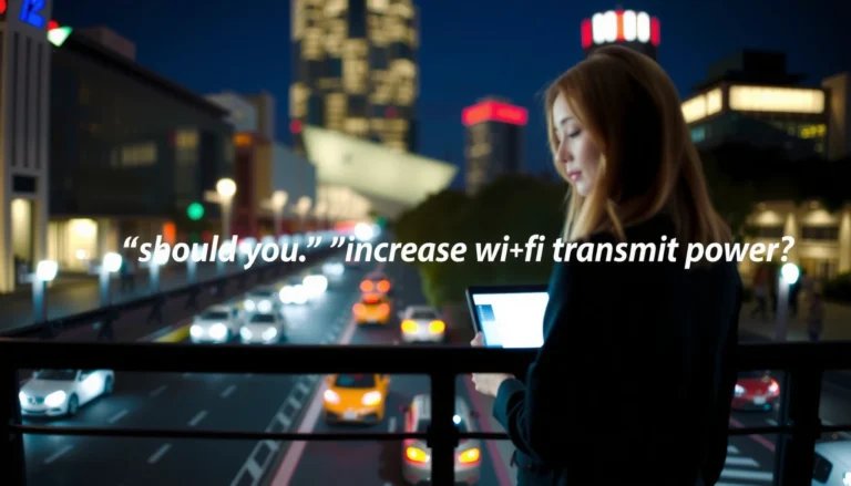 Illustration discussing whether to increase Wi-Fi transmit power for better connectivity.