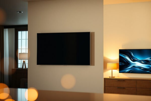 Comparison of kitchen TV and bedroom TV setups for optimal space utilization.