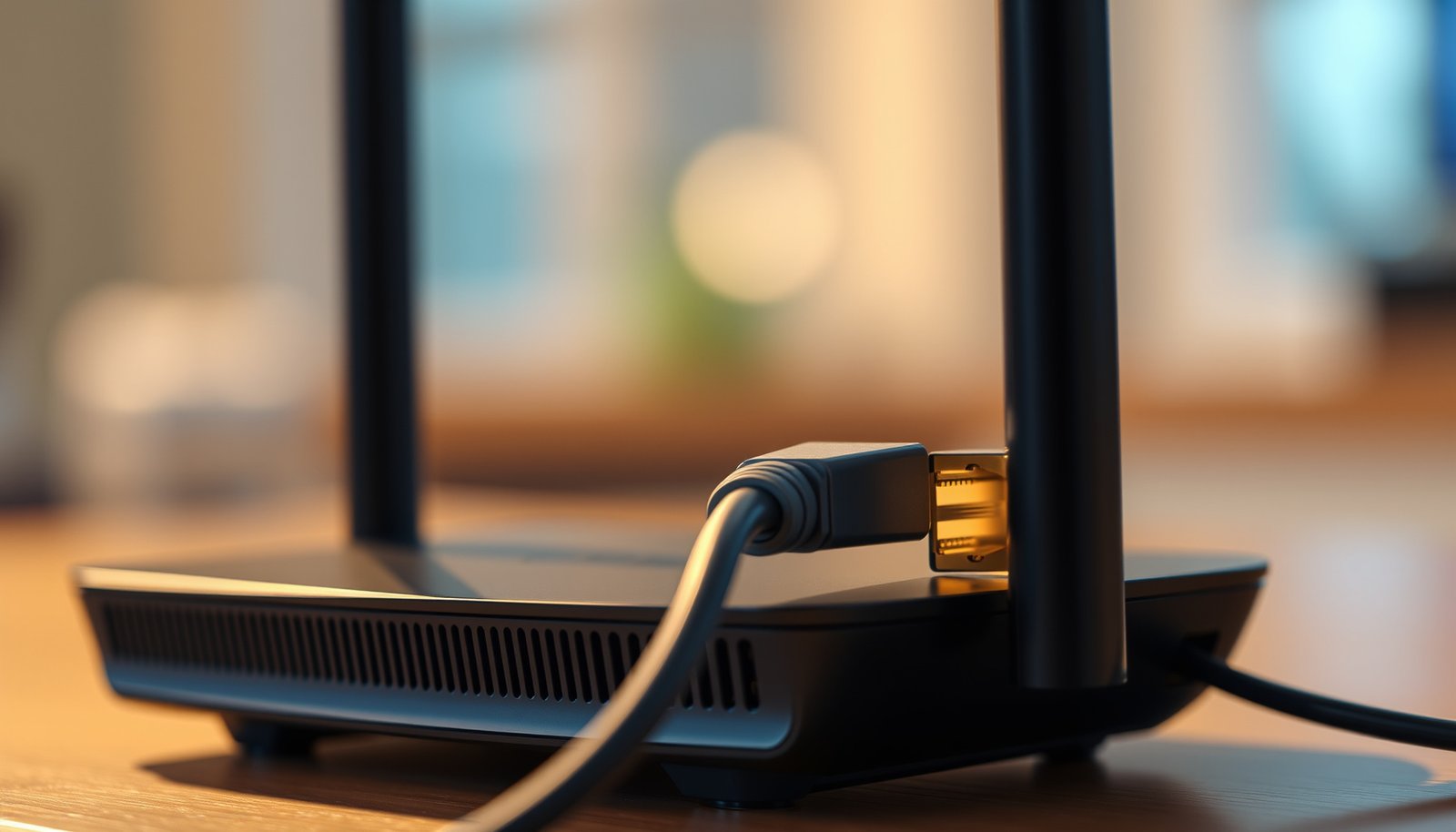 Illustration of mesh router with Ethernet ports showcasing different speed capabilities.