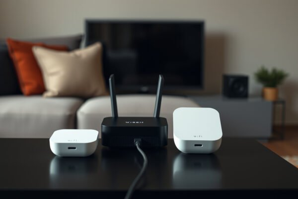 Illustration of Mesh Wi-Fi system operating in bridge mode for enhanced connectivity.