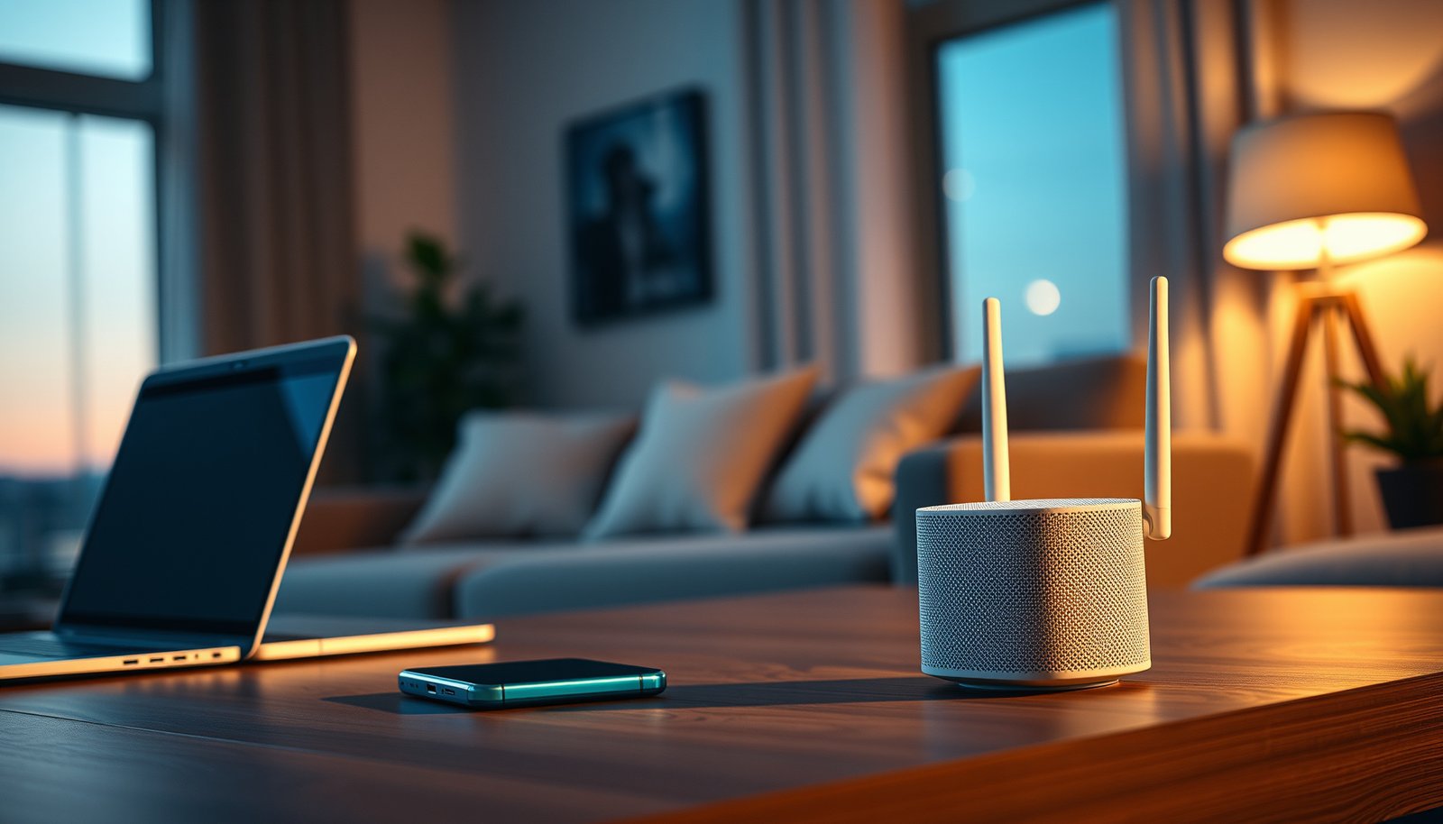 Illustration showing how many devices a mesh Wi-Fi system can support, highlighting connectivity options.