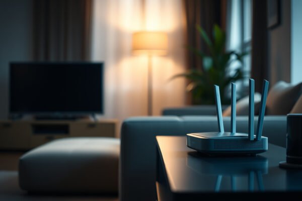 A modern mesh Wi-Fi system designed for efficient coverage in apartments