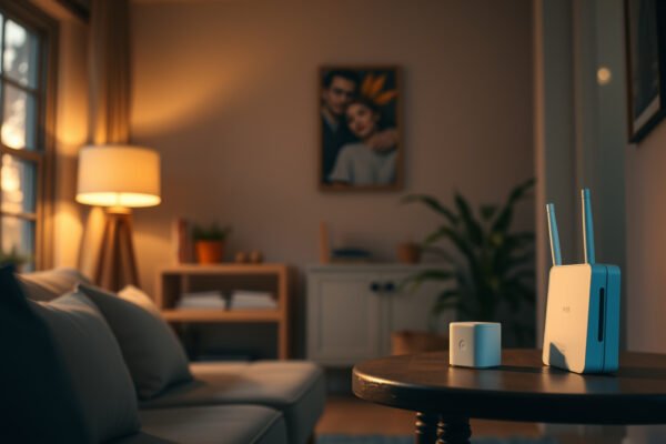 A modern mesh Wi-Fi system designed for small houses, enhancing internet connectivity throughout the space.