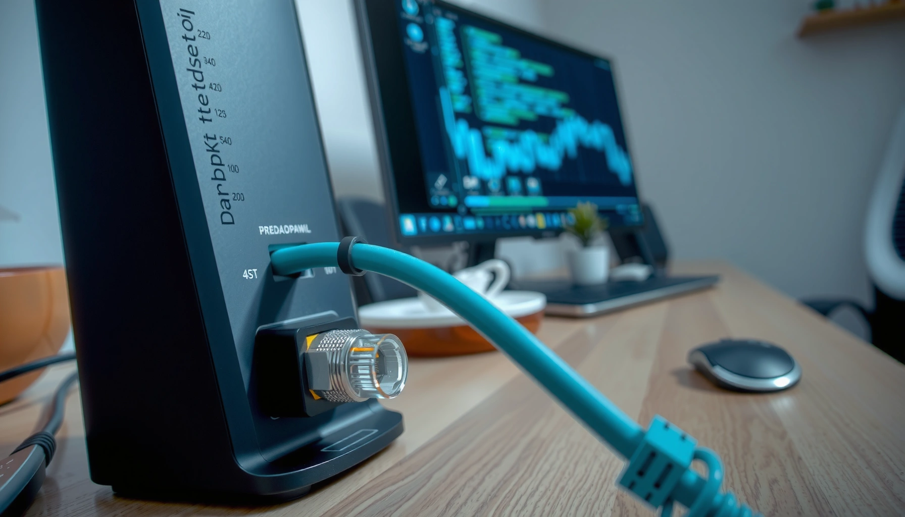 Illustration showing how a modem affects upload speed in internet connections.