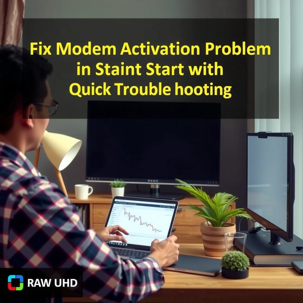 Checking modem power, cables, and status for activation problems troubleshooting