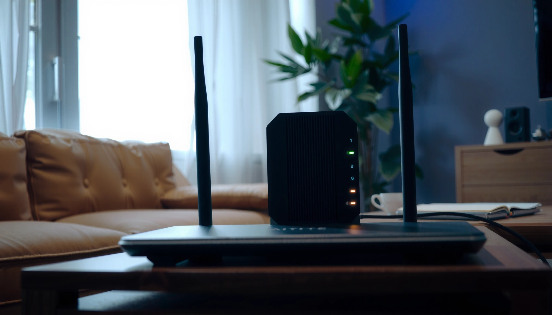 Illustration of a modem with common causes for restarting and solutions for connectivity issues