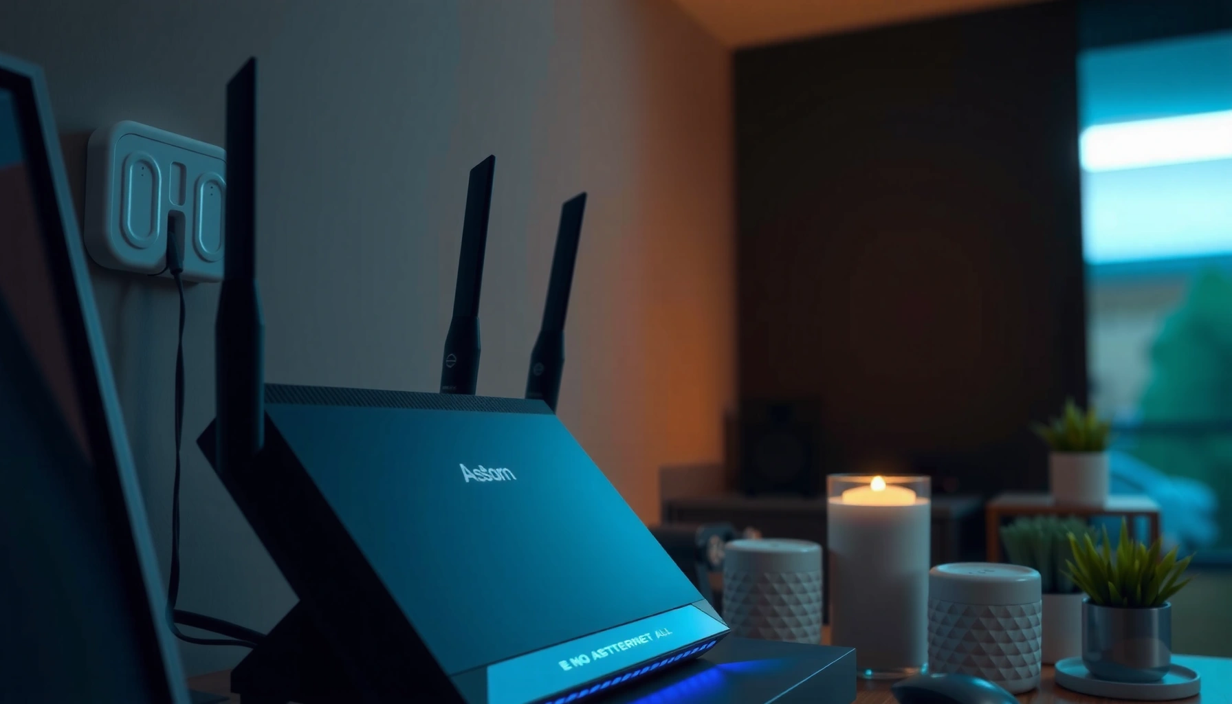 A technician troubleshooting a modem and router connection issues.