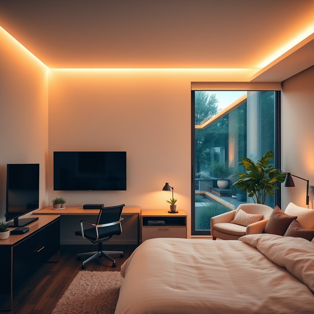 Comparison of office TV and bedroom TV setups, highlighting key differences and changes in usage.