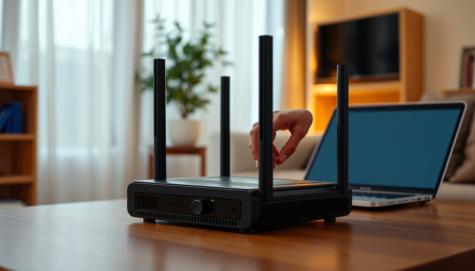Diagram showing how to optimize router channel width for improved Wi-Fi performance.
