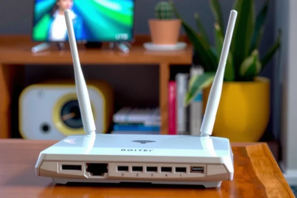 Illustration showing optimal router placement for improved Wi-Fi signal strength and coverage