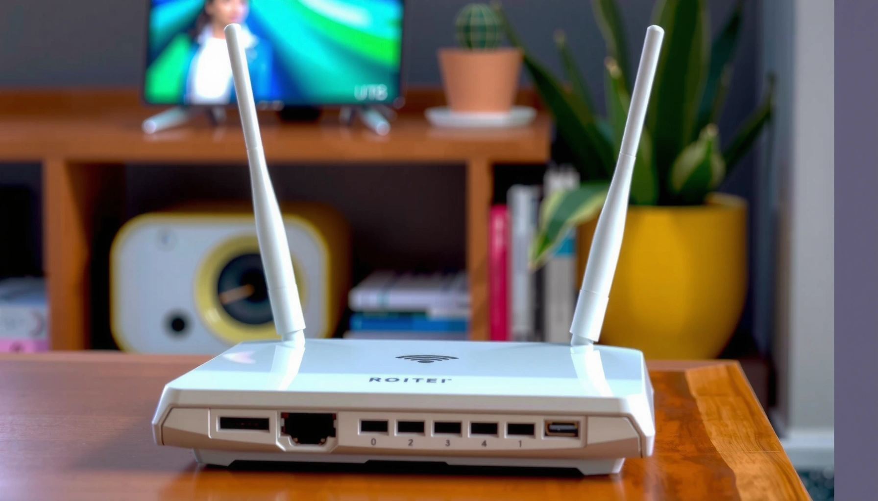 Illustration showing optimal router placement for improved Wi-Fi signal strength and coverage