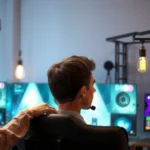 A gamer optimizing Wi-Fi settings for faster gaming performance and reduced lag.