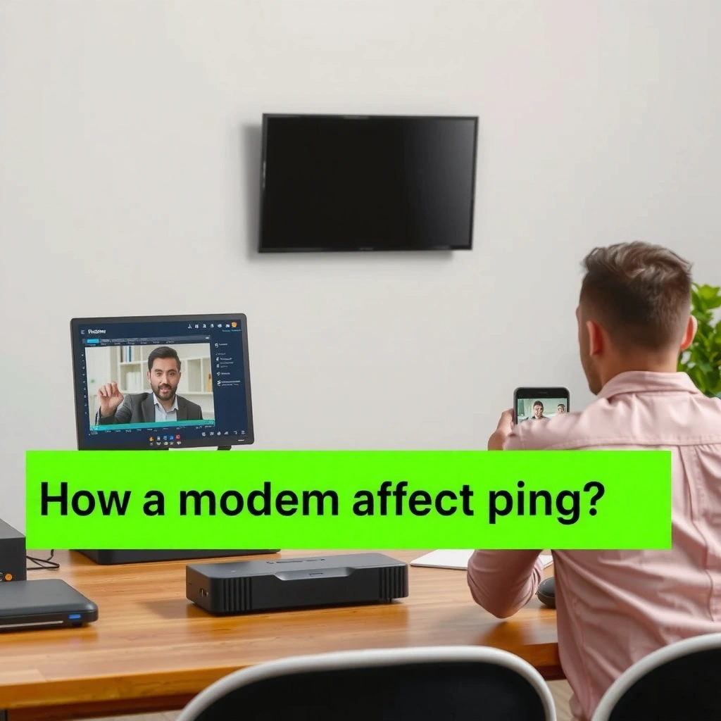 Graph comparing ping times between modem performance and overall connection factors.