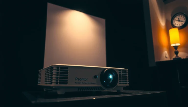 Illustration of common projector contrast ratio problems and solutions for improved image quality.