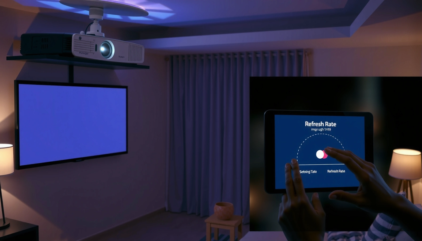 Step-by-step guide on how to use a projector's refresh rate for optimal viewing experience.