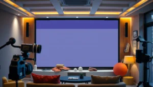 A visual guide to selecting the right projector screen size for beginners.