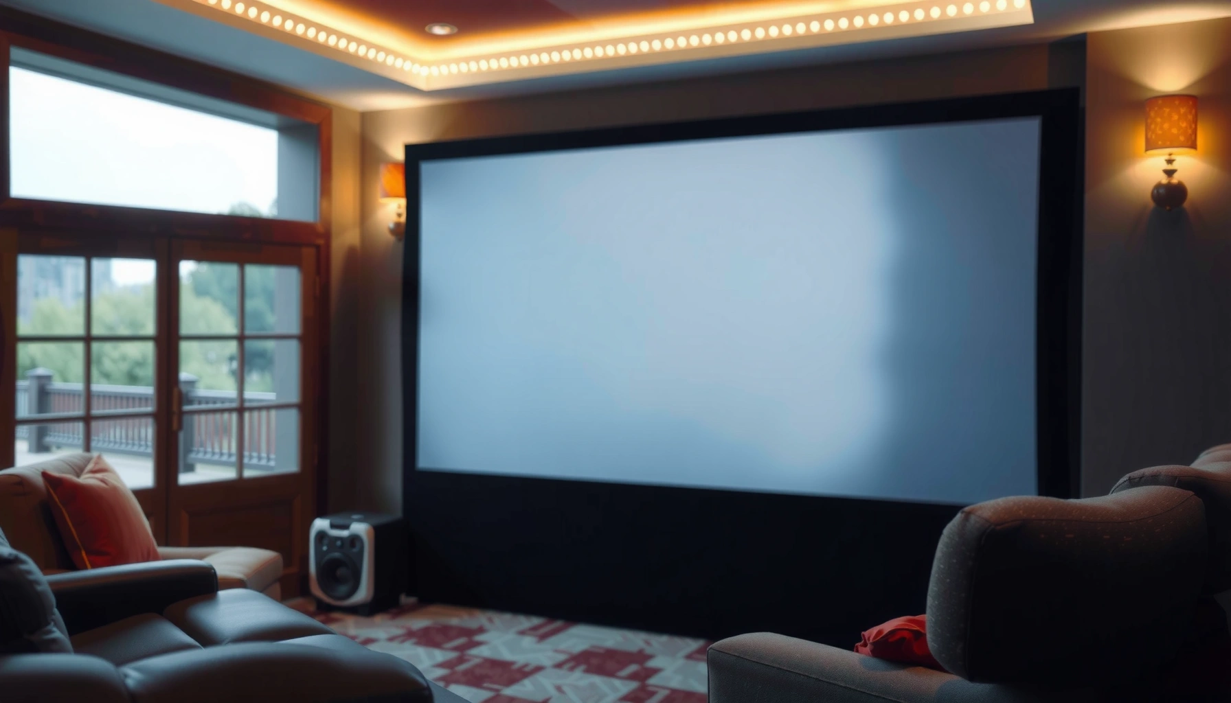 Variety of projector screens showcasing different sizes and features for optimal viewing experiences.