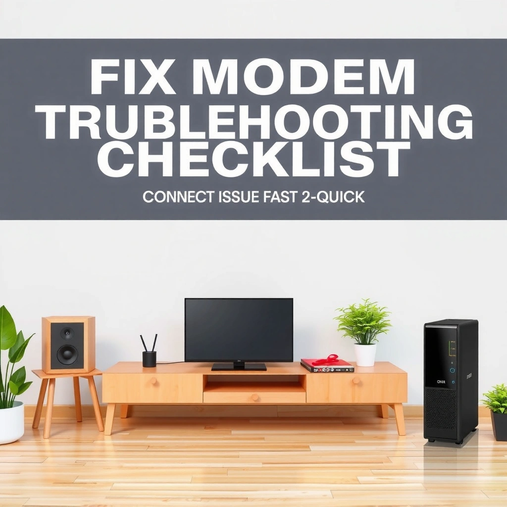 Checklist of quick pre-checks for troubleshooting modem connection issues.