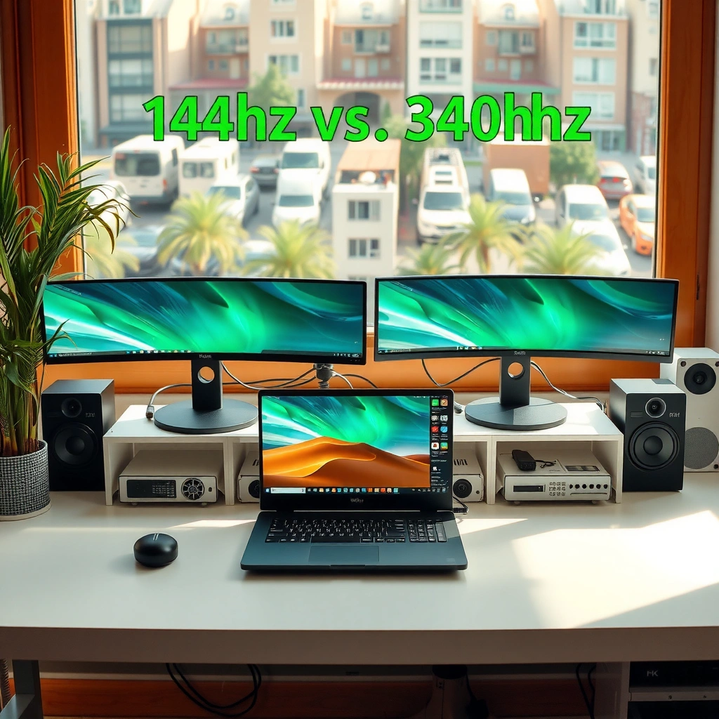 Comparison of 144Hz, 240Hz, and 360Hz monitors highlighting practical differences in refresh rates.
