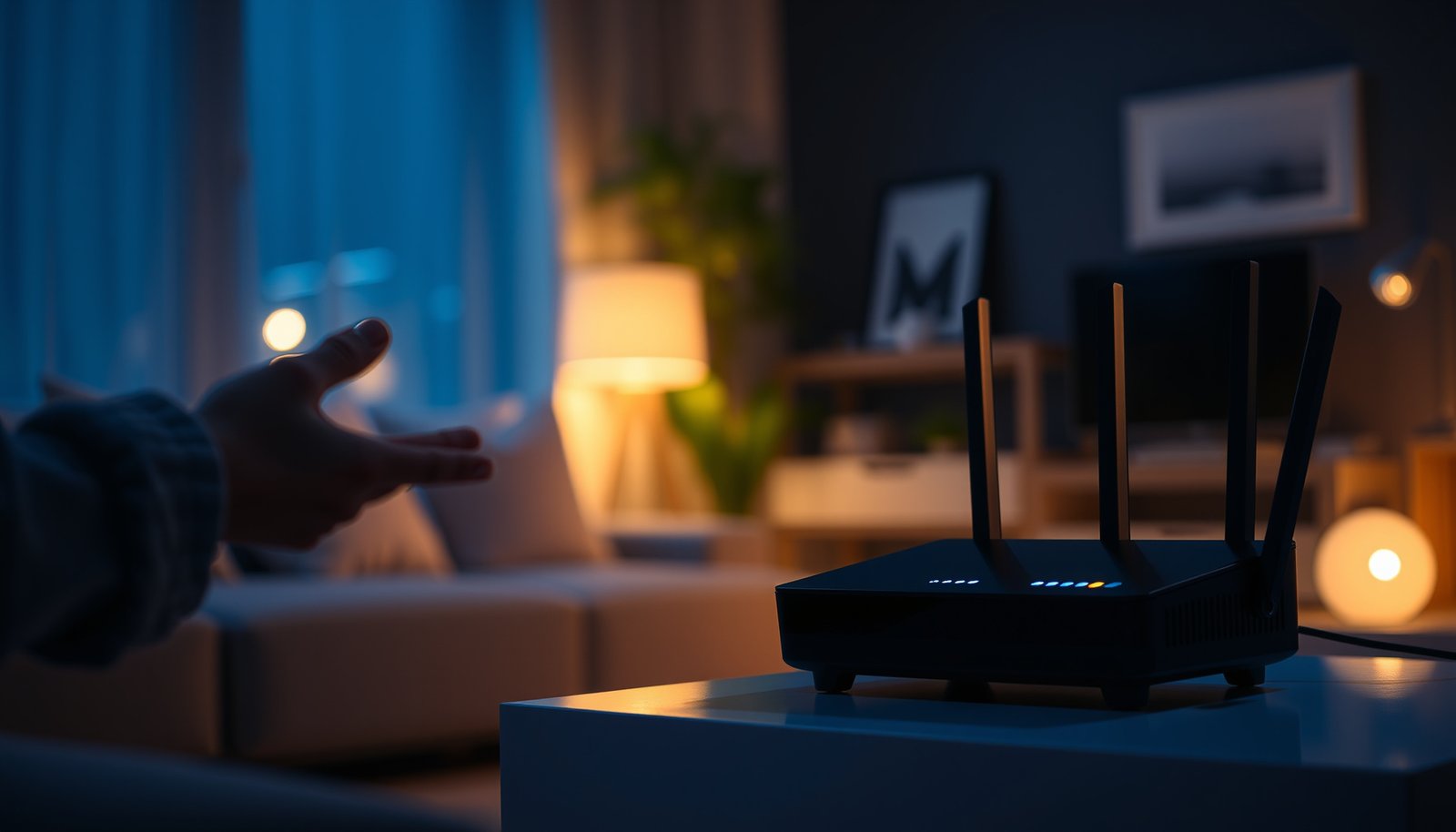 A person examining a router for signs of hacking and security risks.
