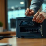 Illustration of steps to secure network printers for enhanced security and protection.