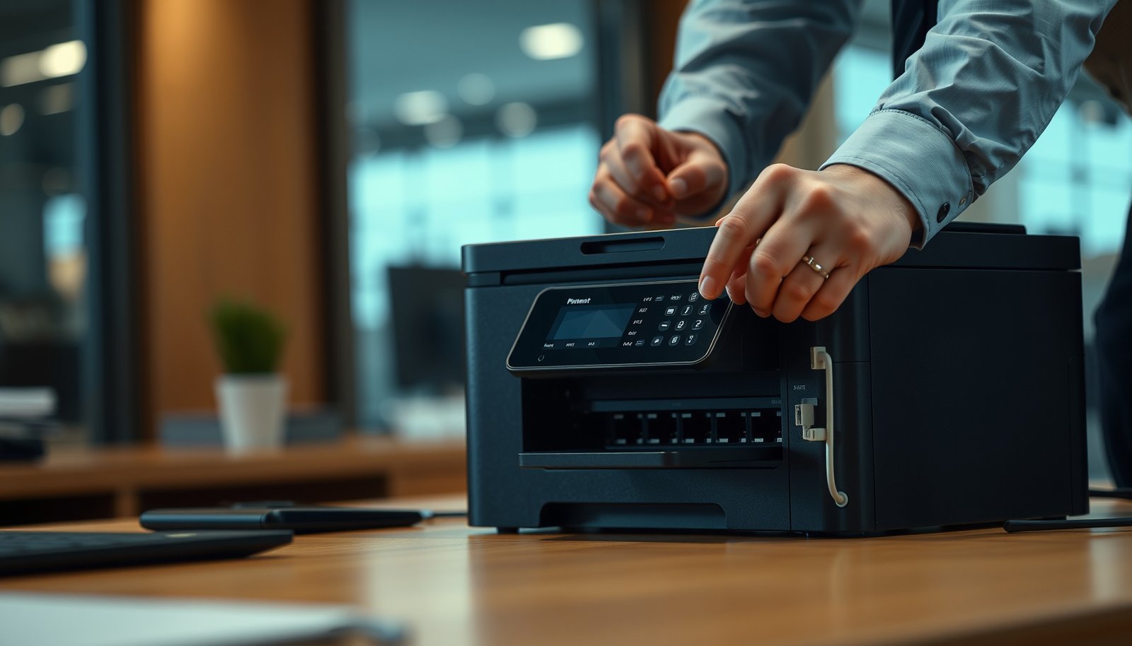 Illustration of steps to secure network printers for enhanced security and protection.