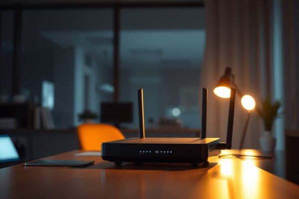 A person configuring a router for better security to enhance home network safety.