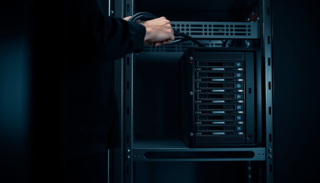 Illustration of key steps to secure NAS devices for safer storage solutions.