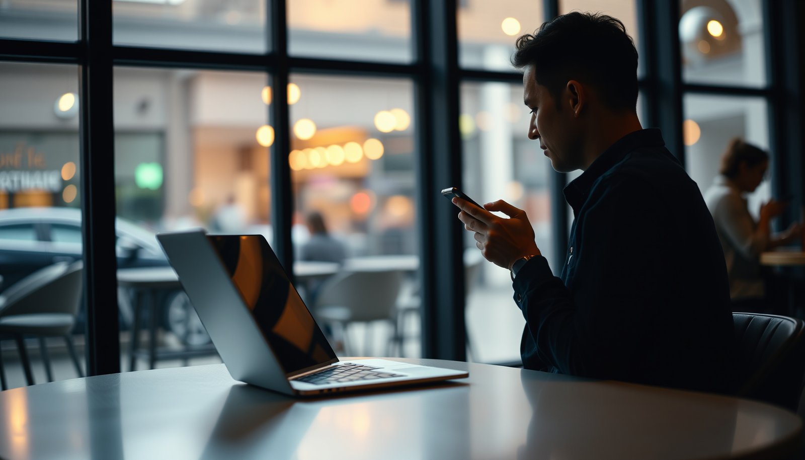 Illustration of tips for securing public Wi-Fi connections and ensuring online safety.