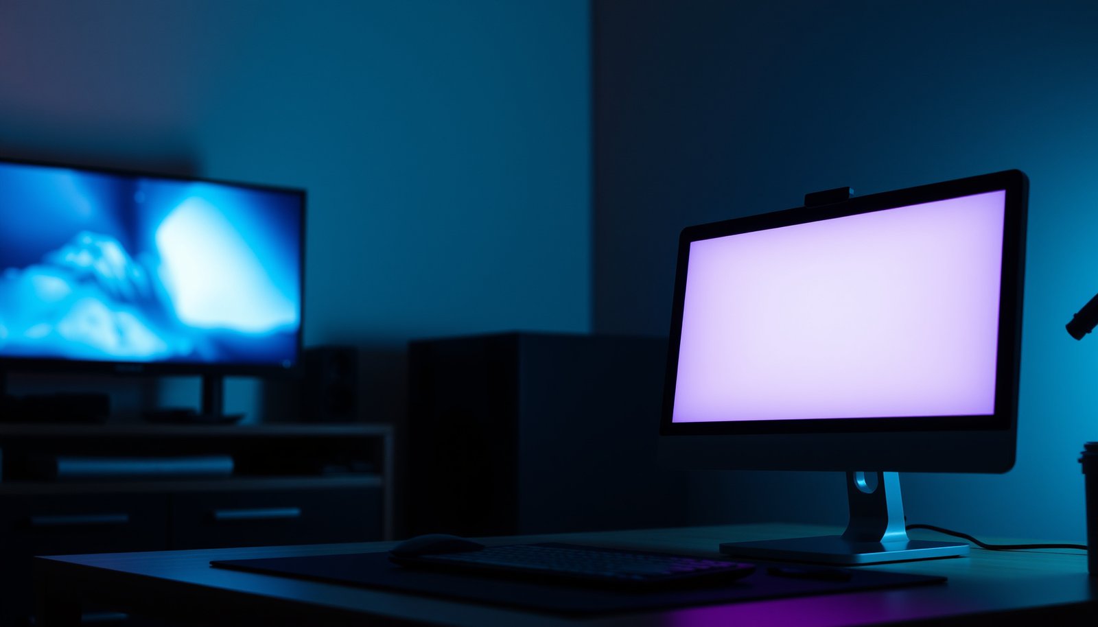 Comparison of a small TV and a computer monitor for optimal setup.