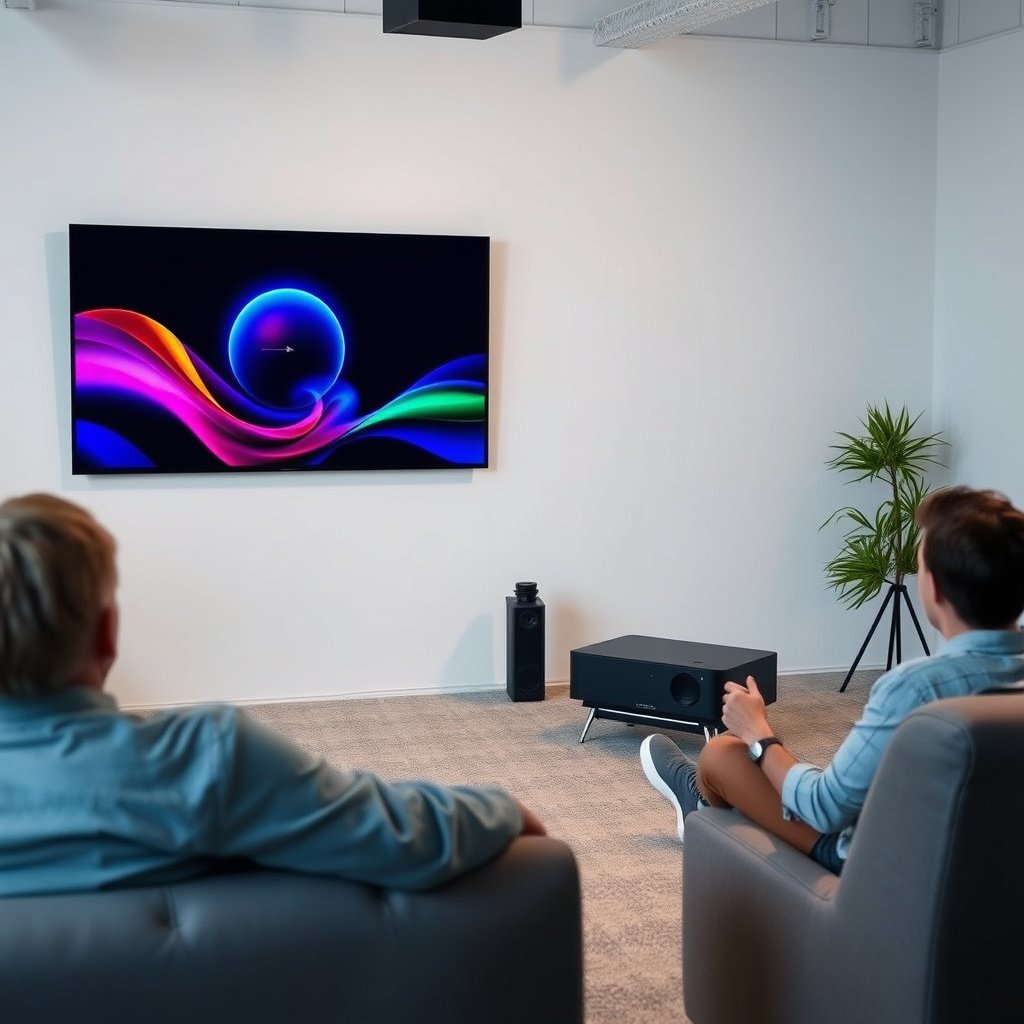 Comparison of small TV and portable projector for small spaces, highlighting features and benefits.