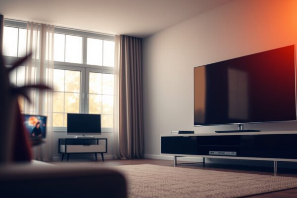 Comparison of small and large TVs suitable for apartments, highlighting key features and sizes.